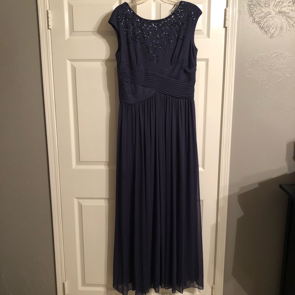 Blue Beaded Formal Dress